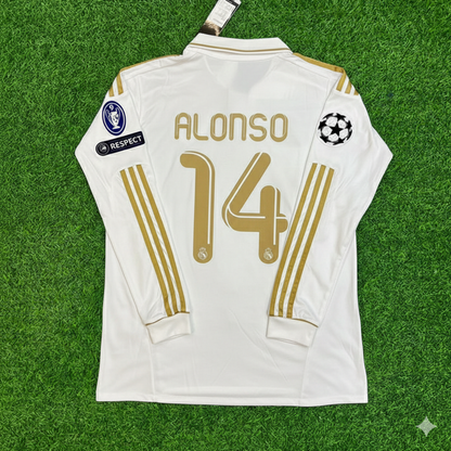 Xabi Alonso 14- Real Madrid 2011-2012 White Long Sleeve Jersey Soccer Shirt