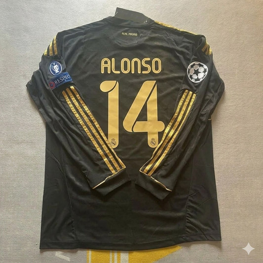 Xabi Alonso 14-  Real  Madrid 2011-2012  Champions League Long Sleeve Jersey Soccer Shirt