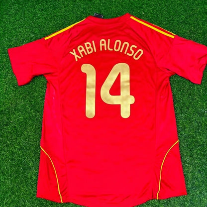 Xabi Alonso #14 Spain EURO 2008 Red Home Retro Football Jersey