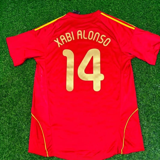 Xabi Alonso #14 Spain EURO 2008 Red Home Retro Football Jersey