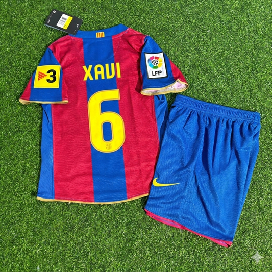 Xavi 6- Barcelona 2007/2008 Retro KIDS Football Jersey