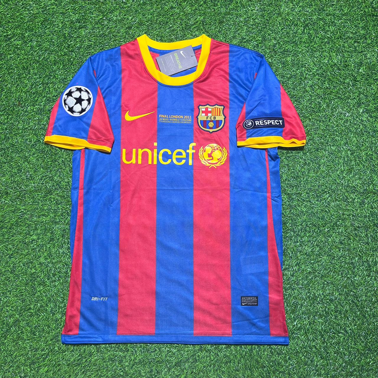 Xavi Barcelona 2011 London Final Jersey Trikot Maillot Soccer Shirt