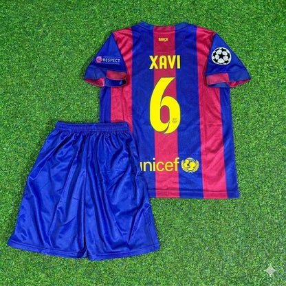 Xavi #6 Barcelona 2015 Champions League Final Kids Retro Jersey