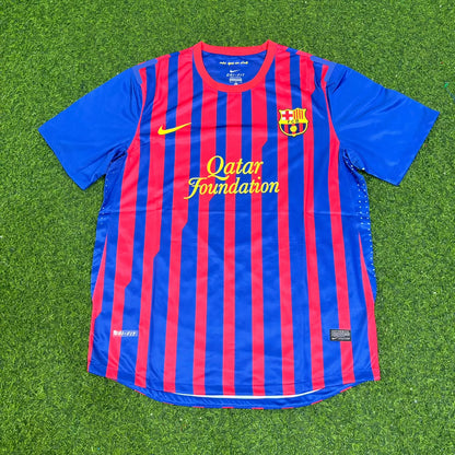 Xavi Hernandez Barcelona 2011/2012 Retro Home Football Jersey