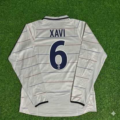 Xavi #6 Barcelona 2003 2004 Away Long Sleeve Retro Football Jersey Kit