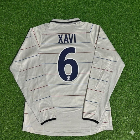 Xavi #6 Barcelona 2003 2004 Away Long Sleeve Retro Football Jersey Kit