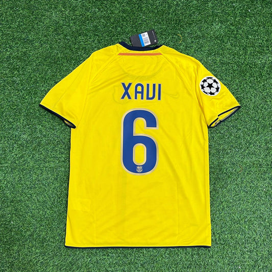 Xavi Hernandez 2008-09 Barcelona Yellow Retro Jersey