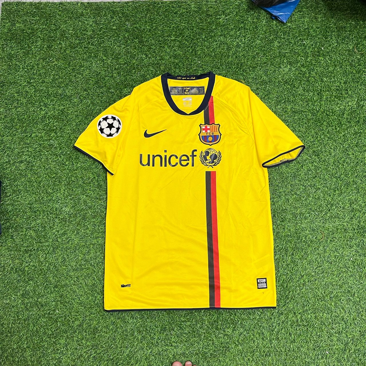 Xavi Hernandez 2008-09 Barcelona Yellow Retro Jersey