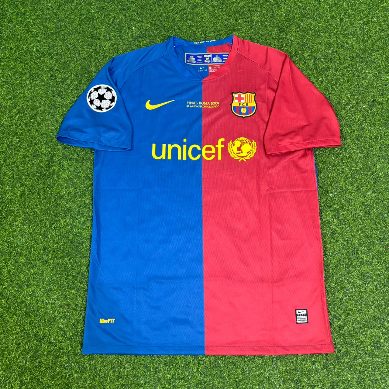 Xavi Hernandez Barcelona 2009 Final Roma Retro Jersey Maillot Trikot