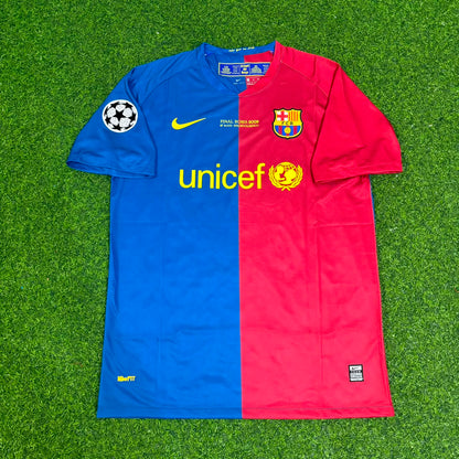 Xavi Hernandez Barcelona 2009 Final Roma Retro Jersey Maillot Trikot