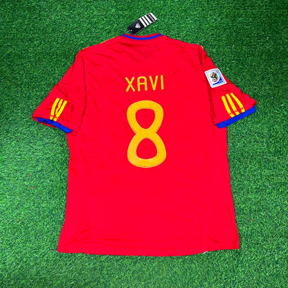 Maillot rétro Xavi Hernandez 8 – Espagne Coupe du monde 2010 – | Maillot | Maillot de football