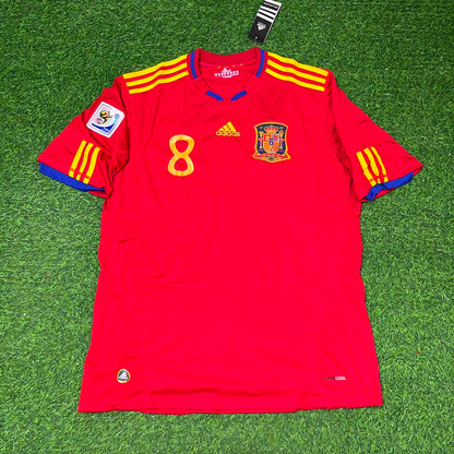 Maillot rétro Xavi Hernandez 8 – Espagne Coupe du monde 2010 – | Maillot | Maillot de football