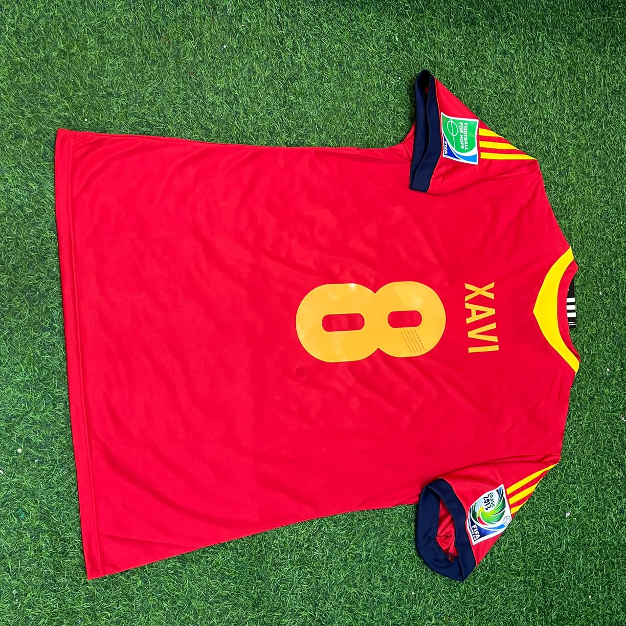 Xavi Hernandez Spain 2013 Confederations Cup Retro Jersey Trikot