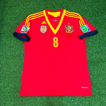 Xavi Hernandez Spain 2013 Confederations Cup Retro Jersey Trikot