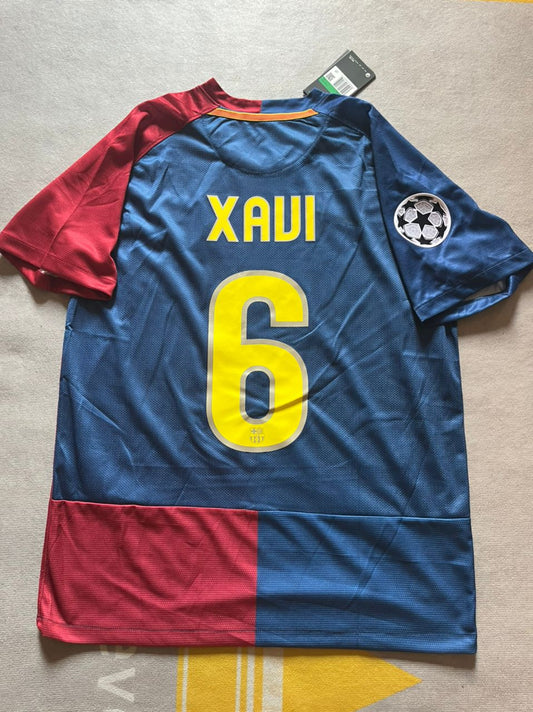 Xavi Hernandez Barcelona 2009 Final Roma Retro Jersey Maillot Trikot