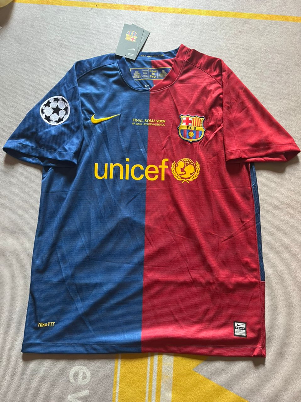 Xavi Hernandez Barcelona 2009 Final Roma Retro Jersey Maillot Trikot