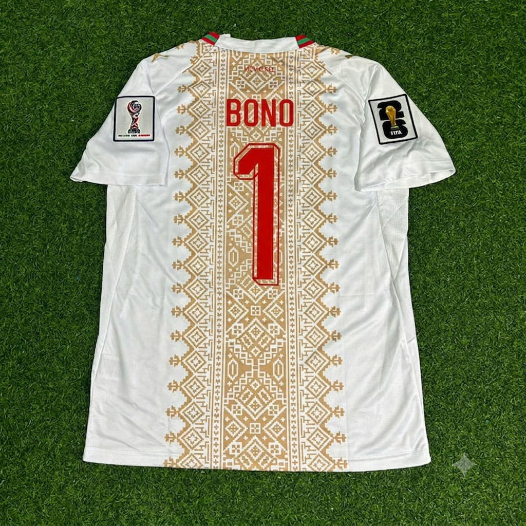 Yassine Bounou Morocco 2026 World Cup Away White Football Jersey