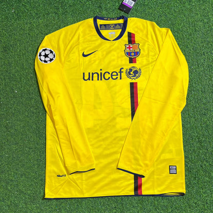 Yaya Toure FC Barcelona 08/09 Season Yellow Away Retro Jersey Trikot Soccer Shirt