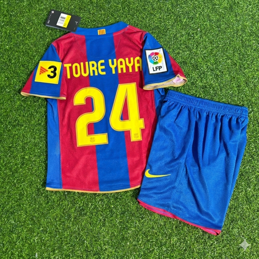 Yaya Touré 24- Barcelona 2007/2008 Retro KIDS Football Jersey