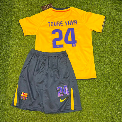 Yaya Touré Barcelona 2008-2009 Yellow Kids Retro Football Jersey