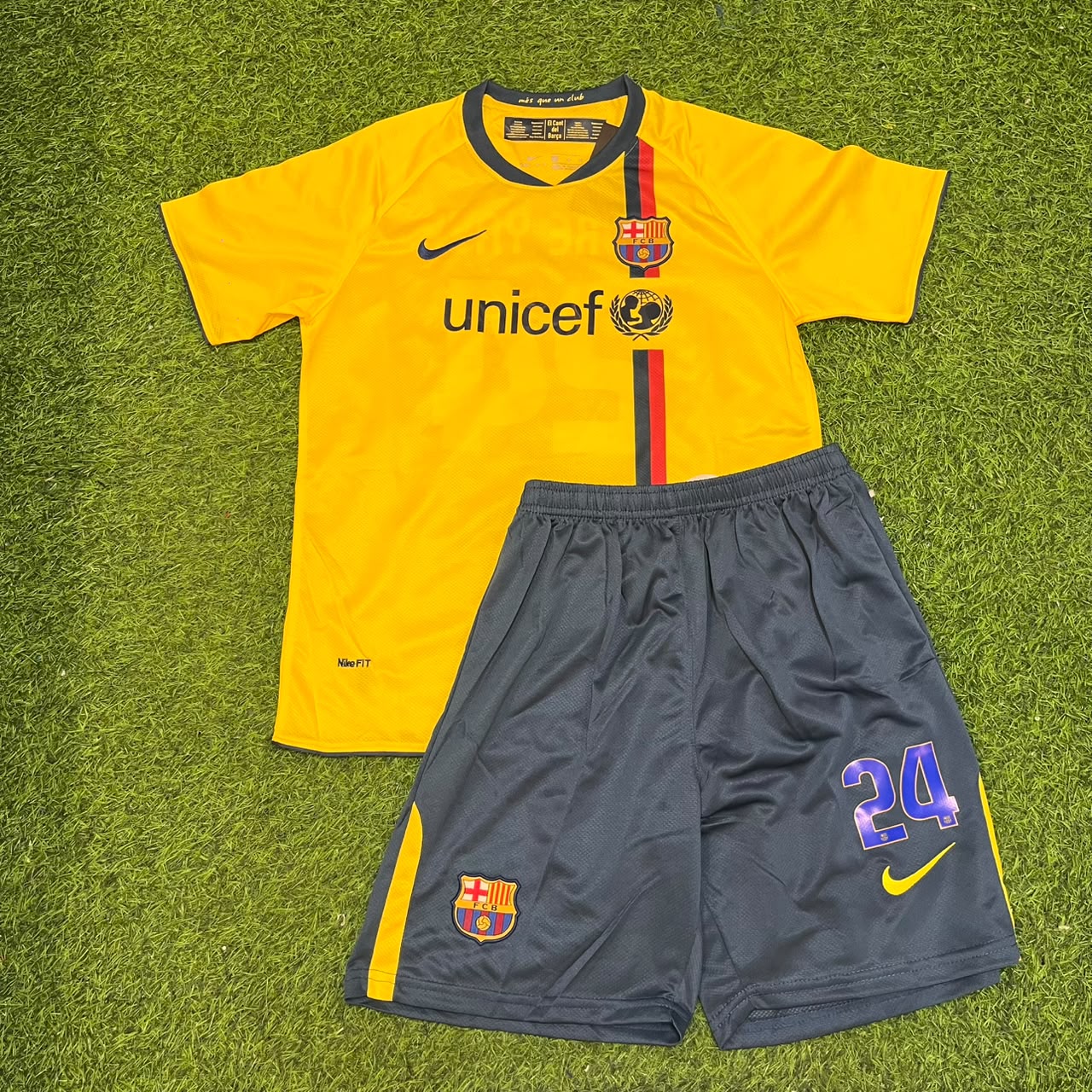 Yaya Touré Barcelona 2008-2009 Yellow Kids Retro Football Jersey