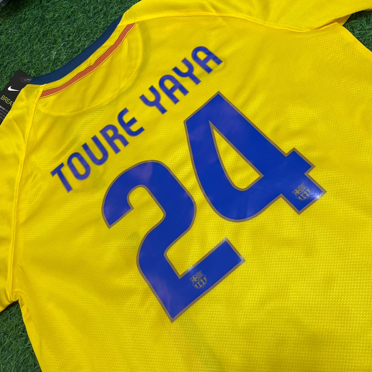 Yaya Touré Barcelona 2008-2009 Yellow Kids Retro Football Jersey