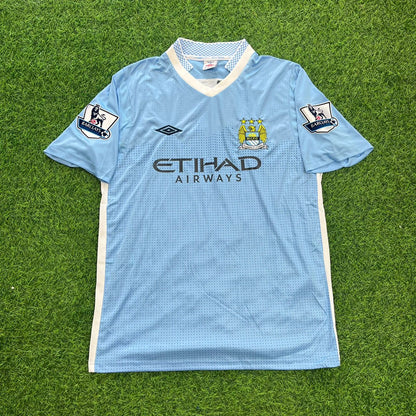 Emmanuel Adebayor Manchester City 2011/12 Heimtrikot, blaues Retro-Trikot, Jersey-Trikot, Fußballtrikot