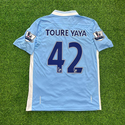 Yaya Toure 42 Manchester City 2011/12 Home Kit Blue Retro Jersey Trikot Jersey Maillot Soccer Shirt