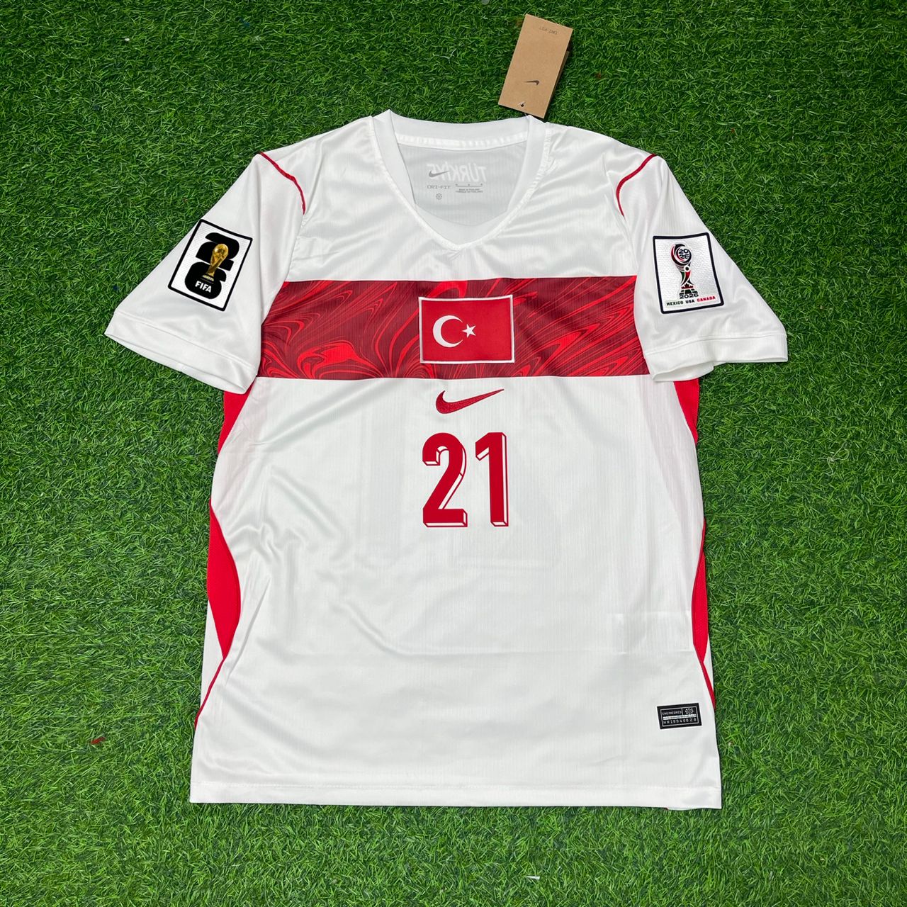 Yunus Akgün Turkey Türkiye 2026 World Cup Away White Football Jersey
