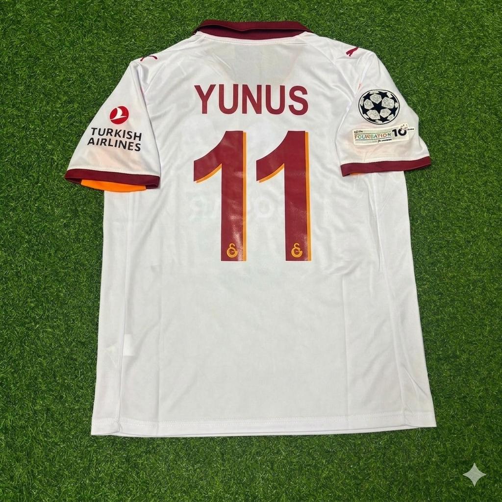Yunus Akgun #11 Galatasaray 2025-2026 Away Champions League Jersey Trikot
