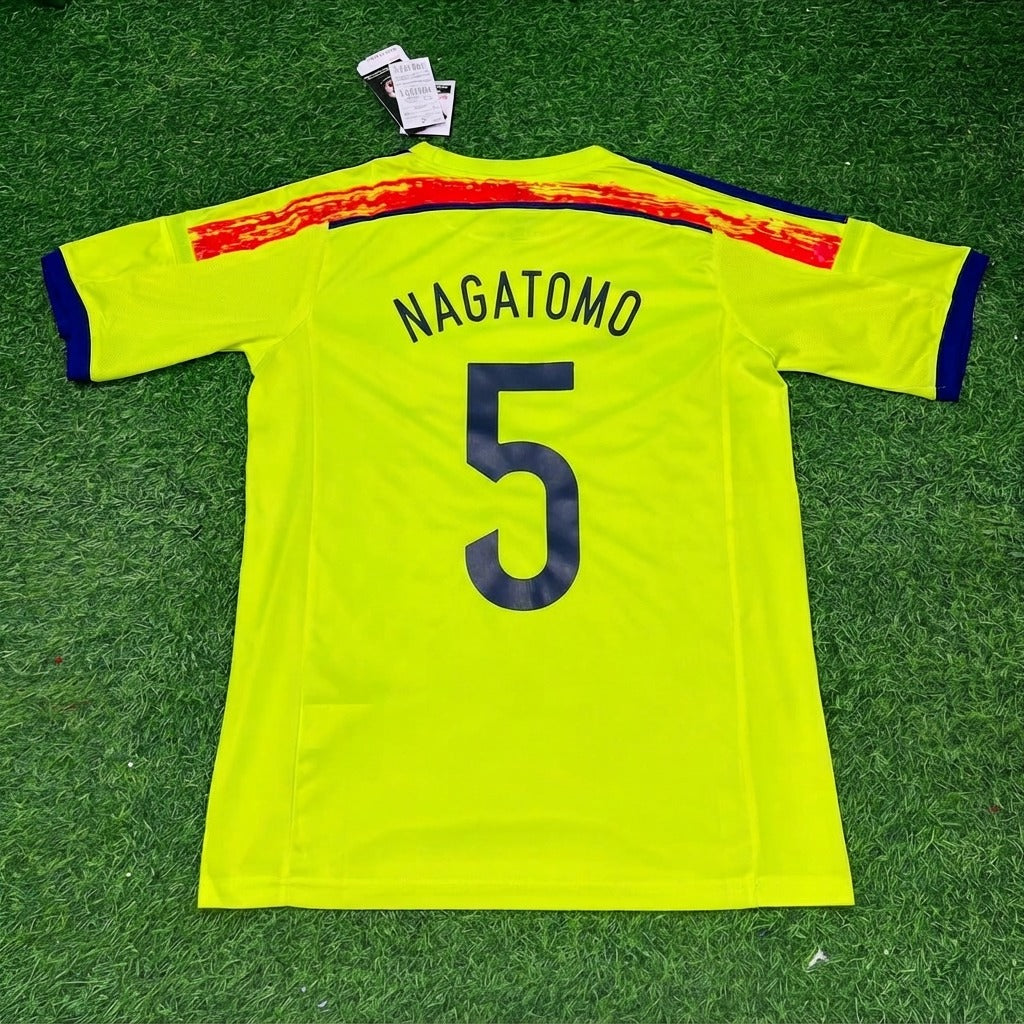 Yuto Nagatomo Japan 2014 World Cup Yellow Away Retro Jersey