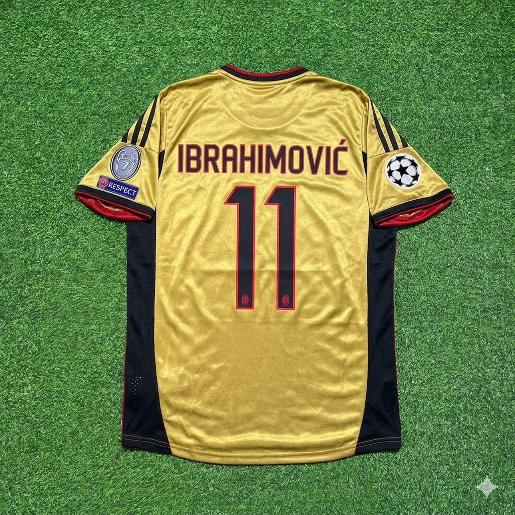Zlatan Ibrahimović #11 AC Milan Gold Retro Trikot Jersey