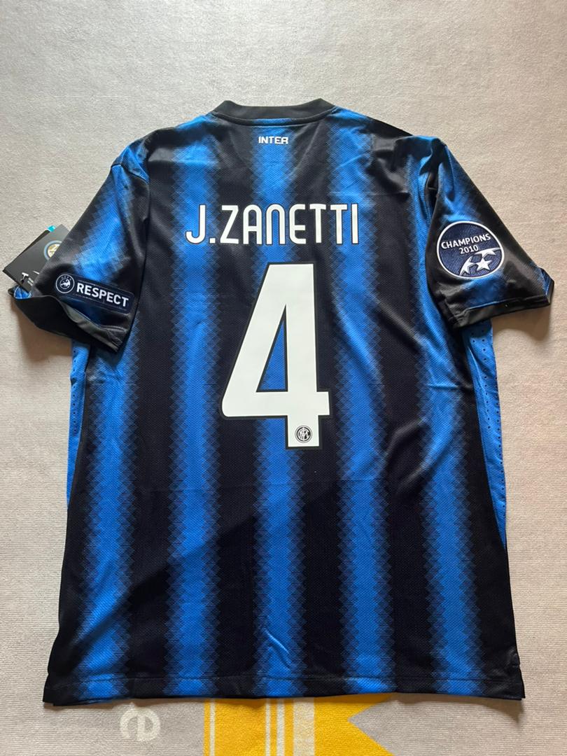 Inter Milan Javier Zanetti 2011 Champions League Final Madrid Retro Football Jersey