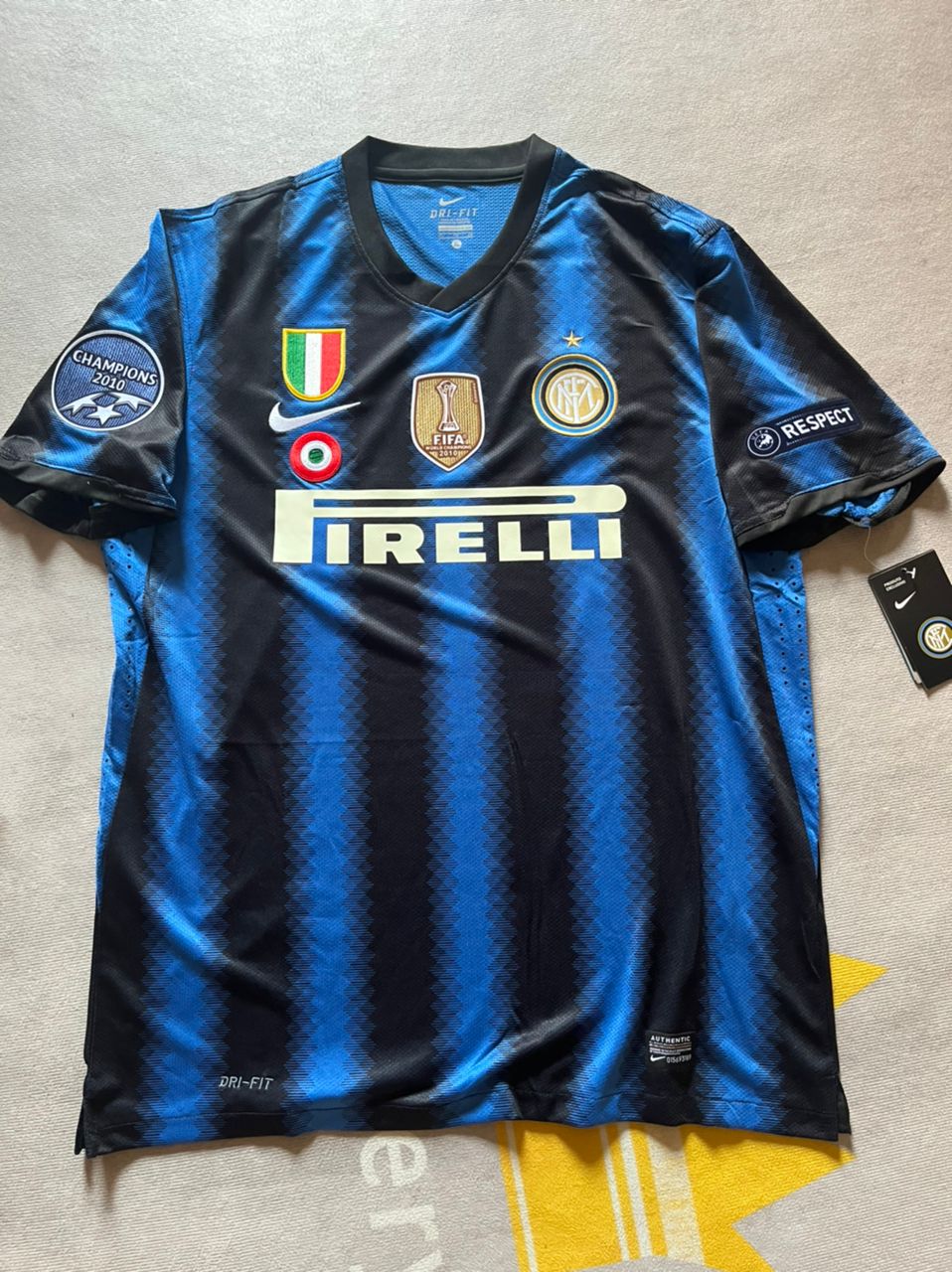 Inter Milan Javier Zanetti 2011 Champions League Final Madrid Retro Football Jersey