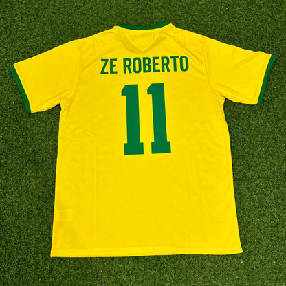 Ze Roberto Brazil Retro Home Football Jersey Trikot Maillot