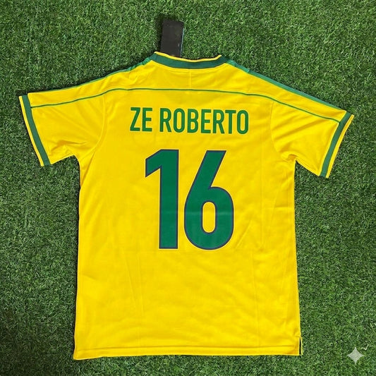 Zé Roberto #16 Brazil 1998 World Cup Retro Jersey Soccer Shirt