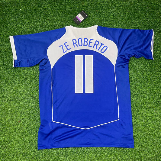 Ze Roberto Gaucho Brazil 2004 Blue Retro Football Jersey Kit