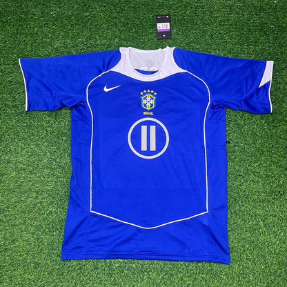 Ze Roberto Gaucho Brazil 2004 Blue Retro Football Jersey Kit