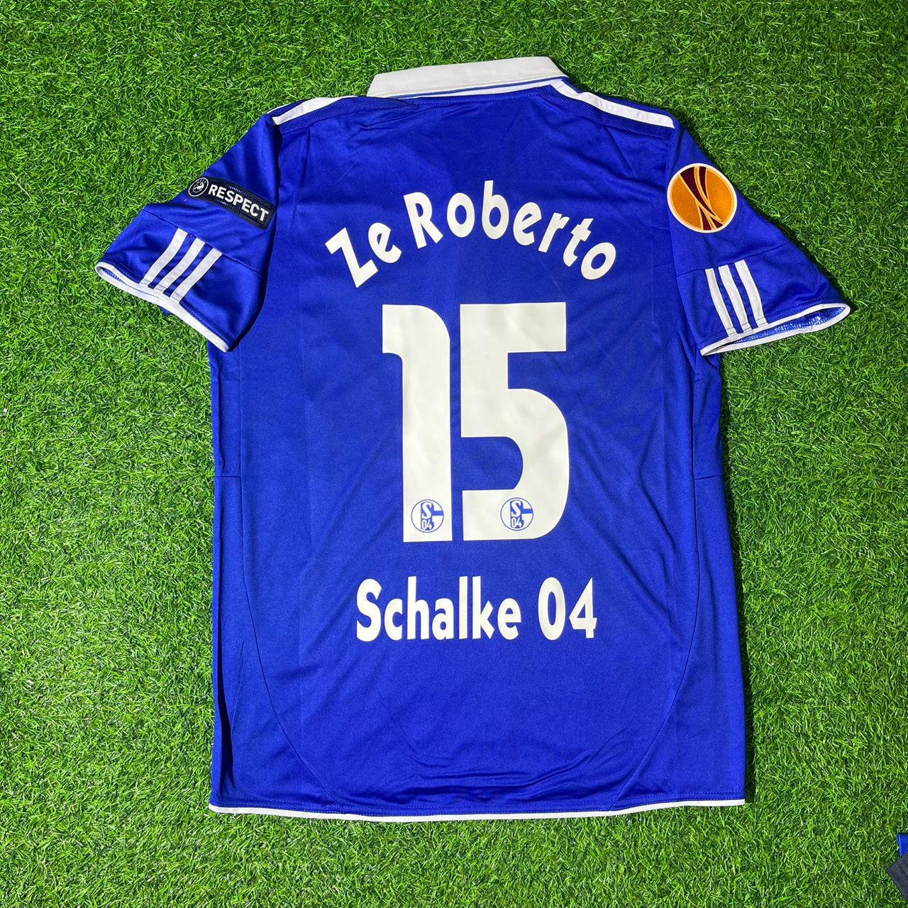 Ze Roberto Schalke 04 2011 2012 Retro Uefa Patch Football Jersey Trikot Maillot Soccer Shirt
