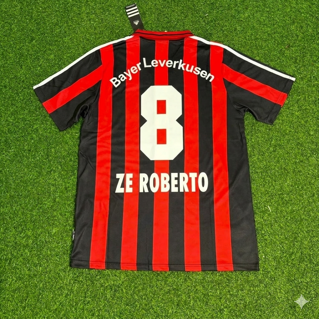 Ze Roberto Bayer Leverkusen 2000/2001 Home Retro Football Jersey