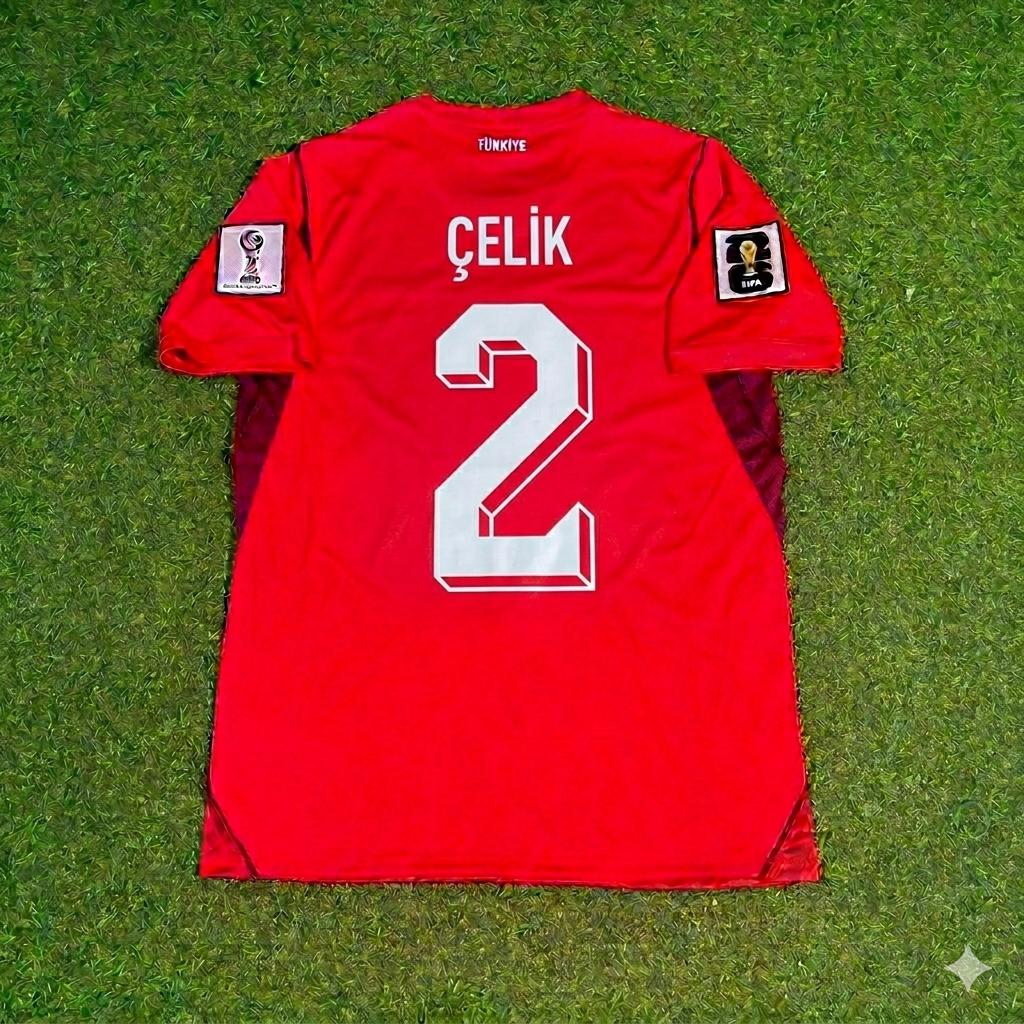 Zeki Çelik #2 Turkey Türkiye- World Cup 2026 - Home Red - Jersey Trikot - Maillot Maglia