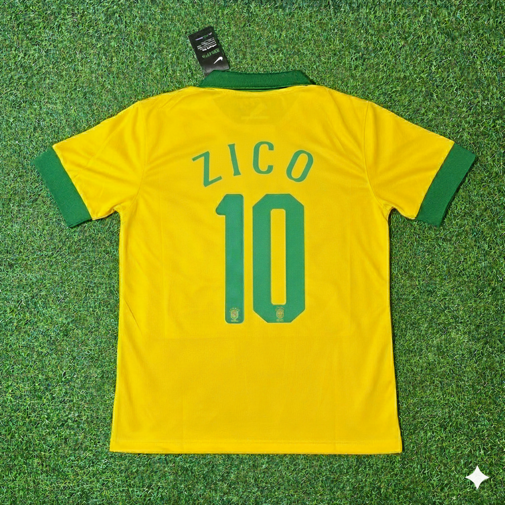 Zico Brazil Retro Football Jersey Kit
