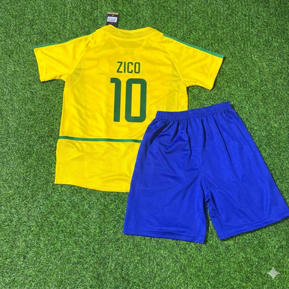 Zico 10- Brazil Retro Kids Football Jersey