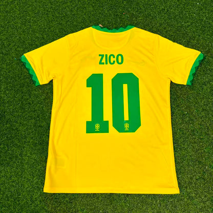 Zico Brazil Football Retro Jersey Trikot Maillot