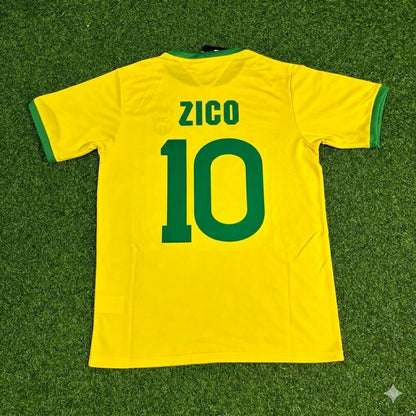 Zico Brazil Retro Home Football Jersey Trikot Maillot