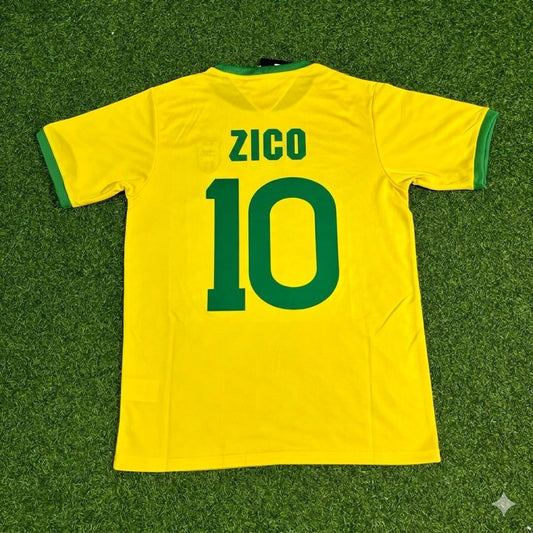 Zico Brazil Retro Home Football Jersey Trikot Maillot