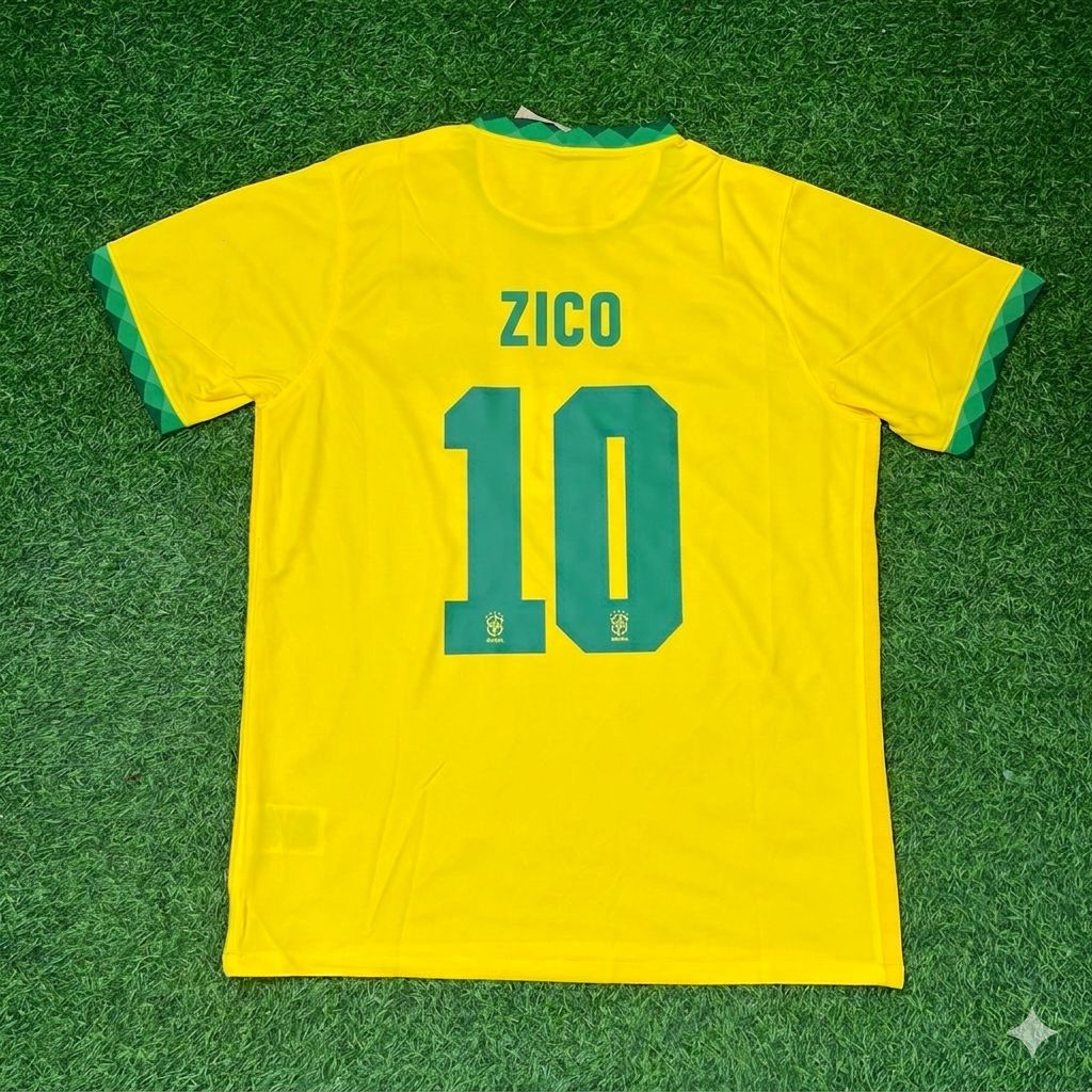 Zico Brazil Football Retro Jersey Trikot Maillot