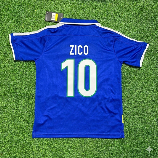 Zico Brazil Blue Retro Football Jersey