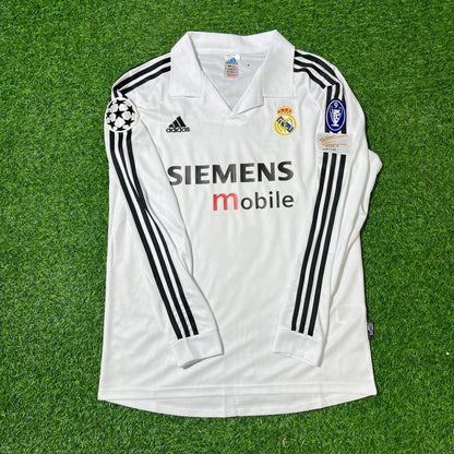 Zinedine Zidane Real Madrid 2004-2005  Champions League Long Sleeve Jersey Soccer Shirt