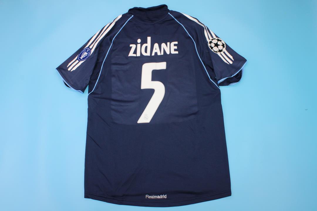 Zinadine Zidane #5 Real Madrid 2005-2006 Away Dark Blue Retro Jersey